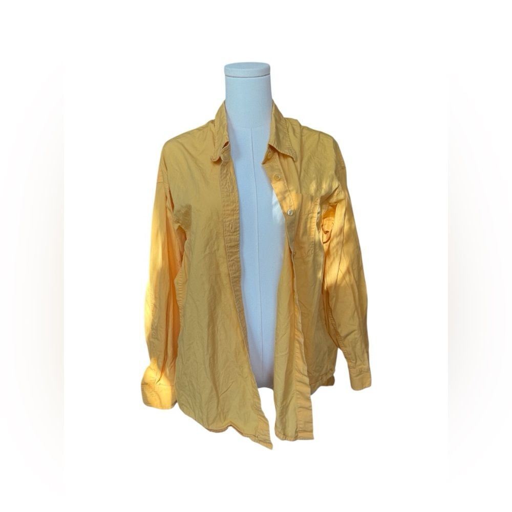 Wilfred Aritzia Oversized Button Down Yellow Cotton Shirt XS Model Off Duty